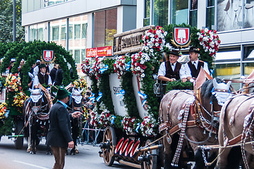 Image showing Parade of the hosts of the Wiesn