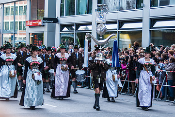 Image showing Parade of the hosts of the Wiesn