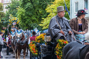 Image showing Parade of the hosts of the Wiesn