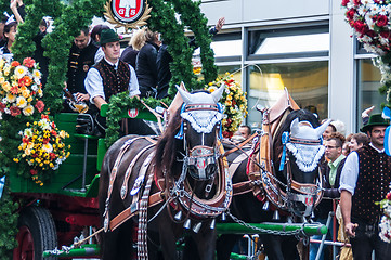 Image showing Parade of the hosts of the Wiesn