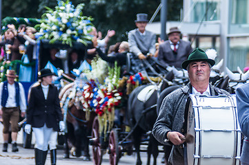 Image showing Parade of the hosts of the Wiesn