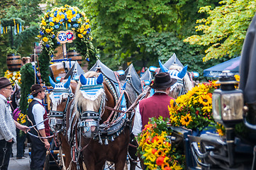 Image showing Parade of the hosts of the Wiesn