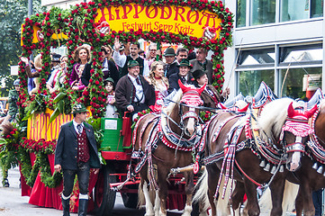 Image showing Parade of the hosts of the Wiesn