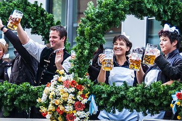 Image showing Parade of the hosts of the Wiesn