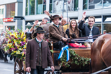 Image showing Parade of the hosts of the Wiesn