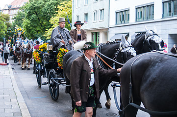 Image showing Parade of the hosts of the Wiesn