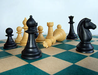 Image showing Chess game – the king is dead