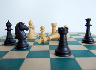 Image showing Chess game – the king is dead