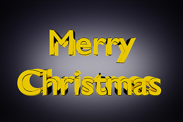 Image showing Golden Merry Christmas lettering on grey