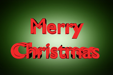 Image showing Red Merry Christmas lettering on green