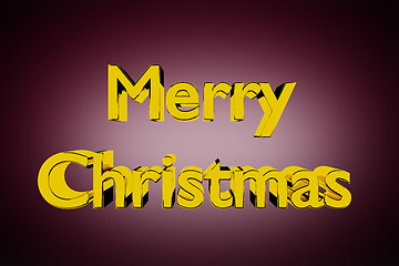 Image showing Golden Merry Christmas lettering on red