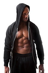 Image showing Muscular Man Wearing a Hoodie