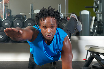 Image showing Man exercising in gym