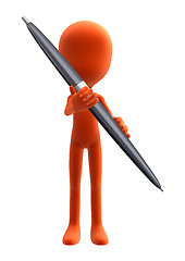 Image showing Holding a Pen