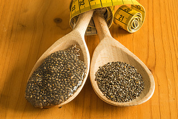 Image showing Chia seeds and seed gelatin for diet