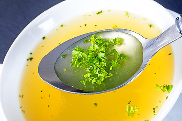 Image showing Chicken broth