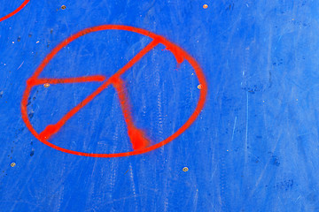 Image showing Half-pipe with peace symbol