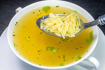 Image showing Chicken broth