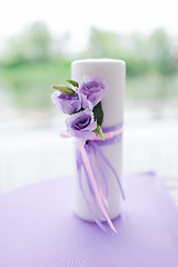 Image showing candle decorated with flowers