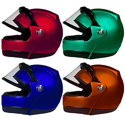 Image showing Motorcycle helmets on a white background. Collage 