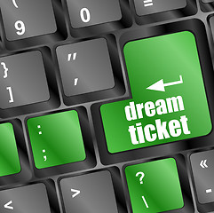 Image showing dream ticket button on computer keyboard key