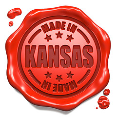 Image showing Made in Kansas - Stamp on Red Wax Seal.