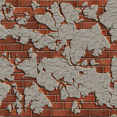 Image showing Terracotta Brick Wall. Seamless Tileable Texture.