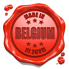 Image showing Made in Belgium - Stamp on Red Wax Seal.