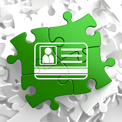 Image showing ID Card Icon on Green Puzzle.