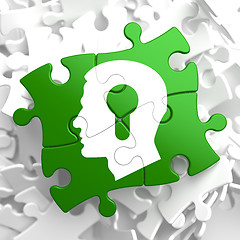 Image showing Psychological Concept on Green Puzzle Pieces.