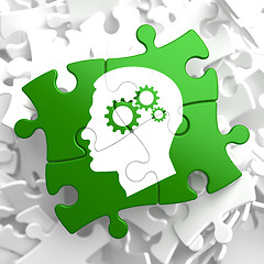 Image showing Psychological Concept on Green Puzzle Pieces.