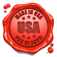 Image showing Made in USA - Stamp on Red Wax Seal.