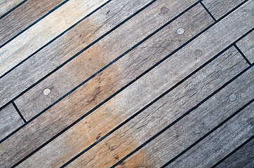 Image showing Deck of an ancient sailing vessel, close up