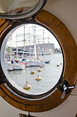 Image showing Window of the ship, close up