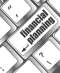 Image showing keyboard key with financial planning button