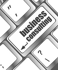Image showing Computer keyboard with business consulting key. business concept
