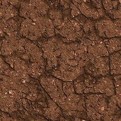 Image showing Cracked Brown Soil. Seamless Tileable Texture.