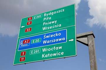 Image showing Road sign in Poland