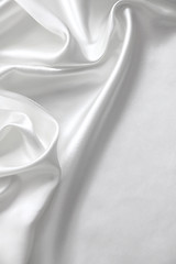 Image showing Smooth elegant white silk as wedding background 