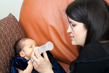 Image showing Feeding a Newborn Baby