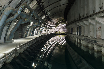 Image showing Underground Tunnel with Water.