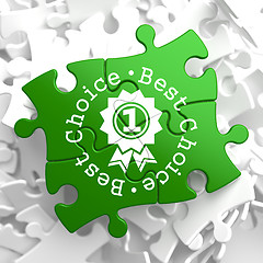 Image showing Best Choice Concept on Green Puzzle Pieces.