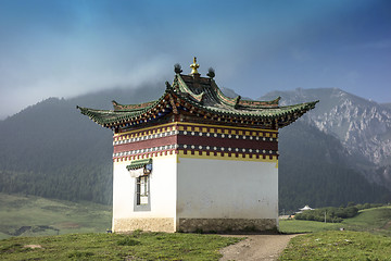 Image showing Tibetan building in Langmusi ,Sichuan,