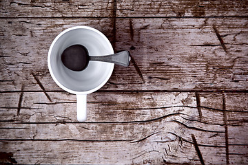 Image showing empty white cup and spoon 