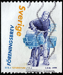 Image showing Mailwoman Stamp