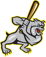 Image showing Bulldog Dog Baseball Hitter Batting Cartoon