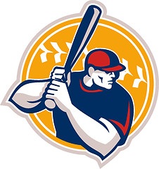 Image showing Baseball Batter Hitter Batting Side Retro