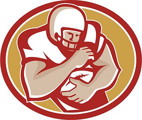 Image showing American Football Running Back Oval Retro