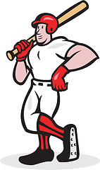 Image showing Baseball Hitter Bat Shoulder Cartoon