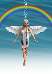 Image showing Angel under the Rainbow